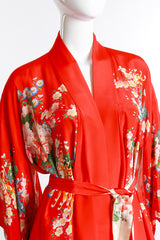 Vintage Floral Silk Kimono front on mannequin closeup @recess la