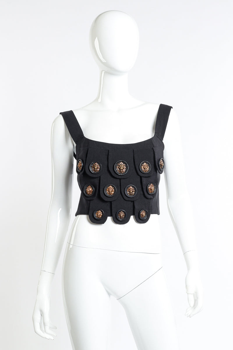 Vintage Lion Lappet Buckle Bustier on mannequin @RECESS LA