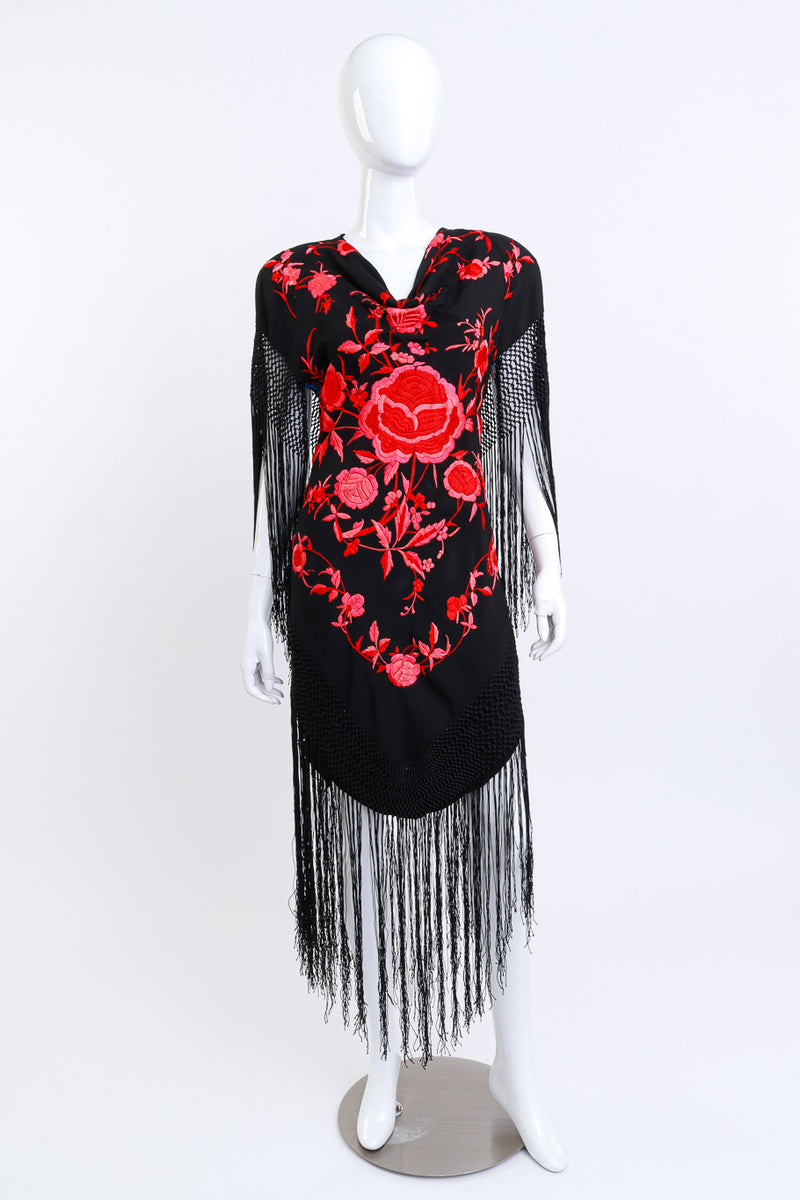 Vintage Piano Shawl Fringe Dress on mannequin @RECESS LA