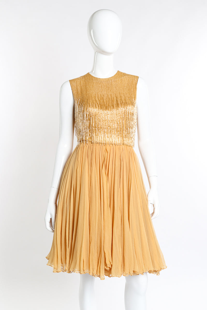 Vintage Ben Reig Bead Fringe Skater Dress front on mannequin @recess la