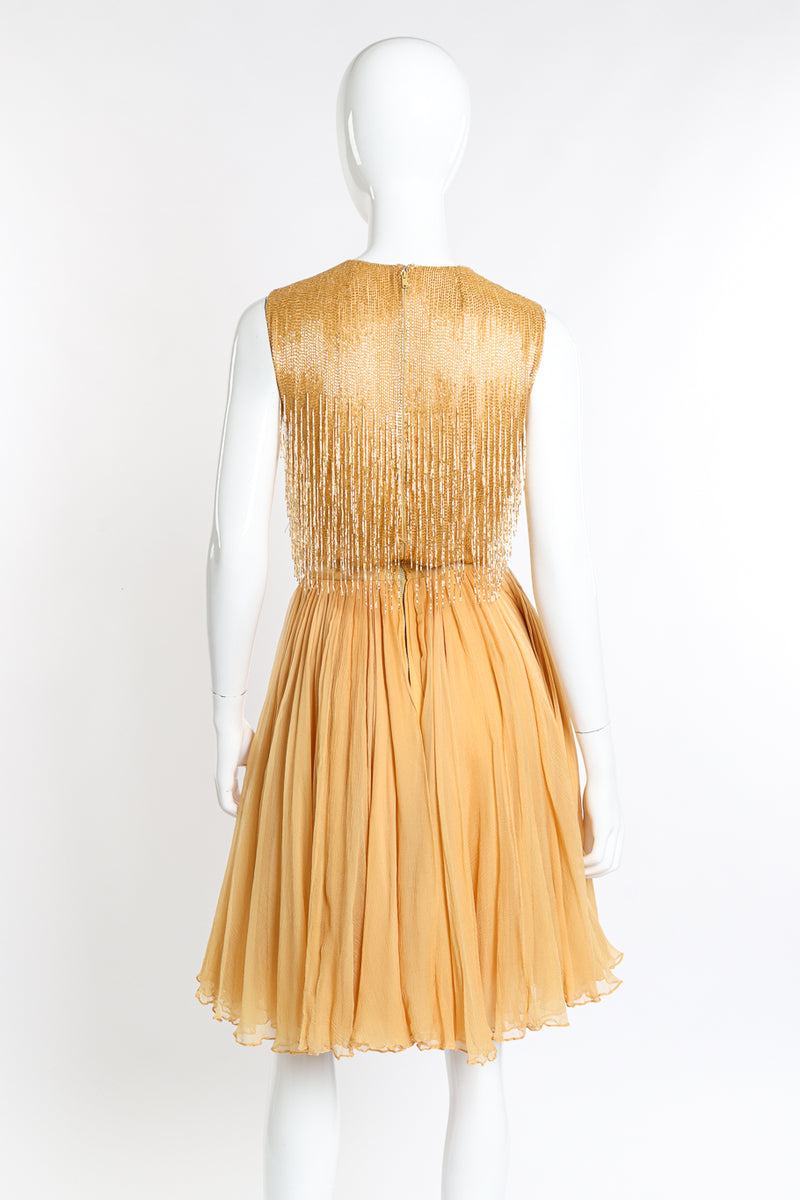 Vintage Ben Reig Bead Fringe Skater Dress back on mannequin @recess la