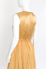 Vintage Ben Reig Bead Fringe Skater Dress back on mannequin closeup @recess la