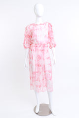 Vintage Sheer Silk Floral Ruffle Dress on mannequin @RECESS LA