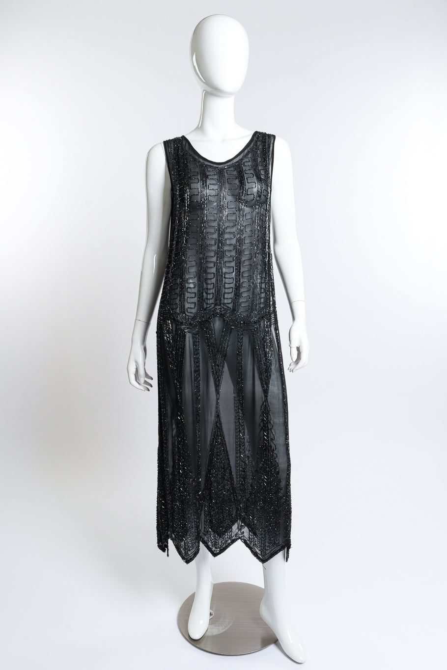 Vintage 1920s Beaded Shift Dress front mannequin @RECESS LA