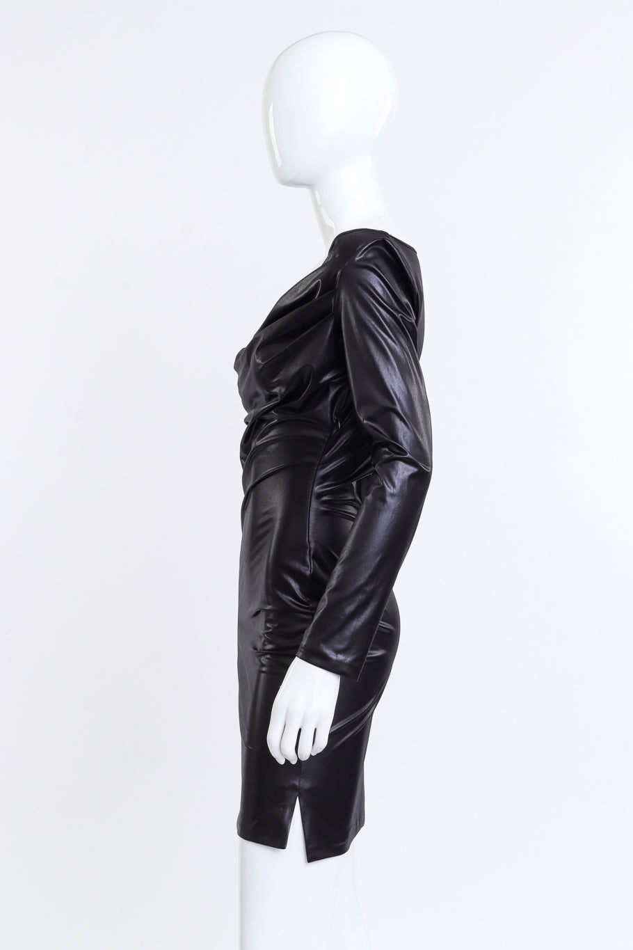 Vivienne Westwood Draped Metallic Jersey Dress side on mannequin @recess la