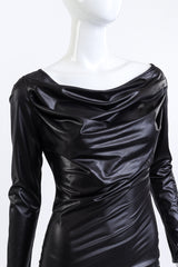 Vivienne Westwood Draped Metallic Jersey Dress front on mannequin closeup @recess la