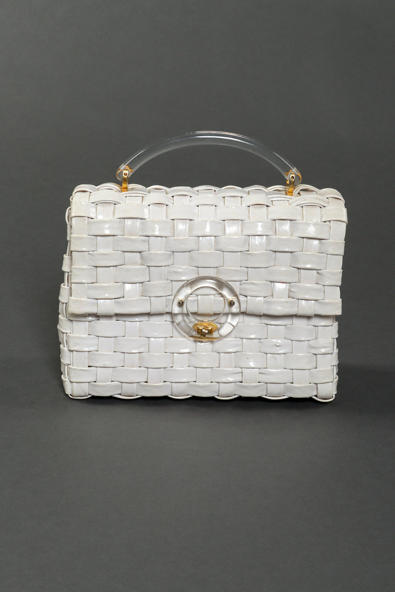 Vintage Lesco Lona Woven Vinyl Handbag front @recess la