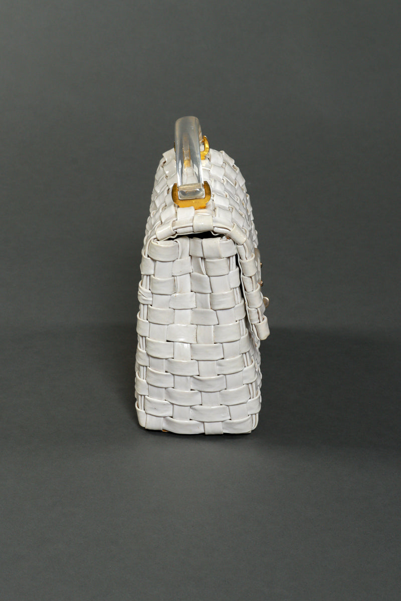 Vintage Lesco Lona Woven Vinyl Handbag side @recess la