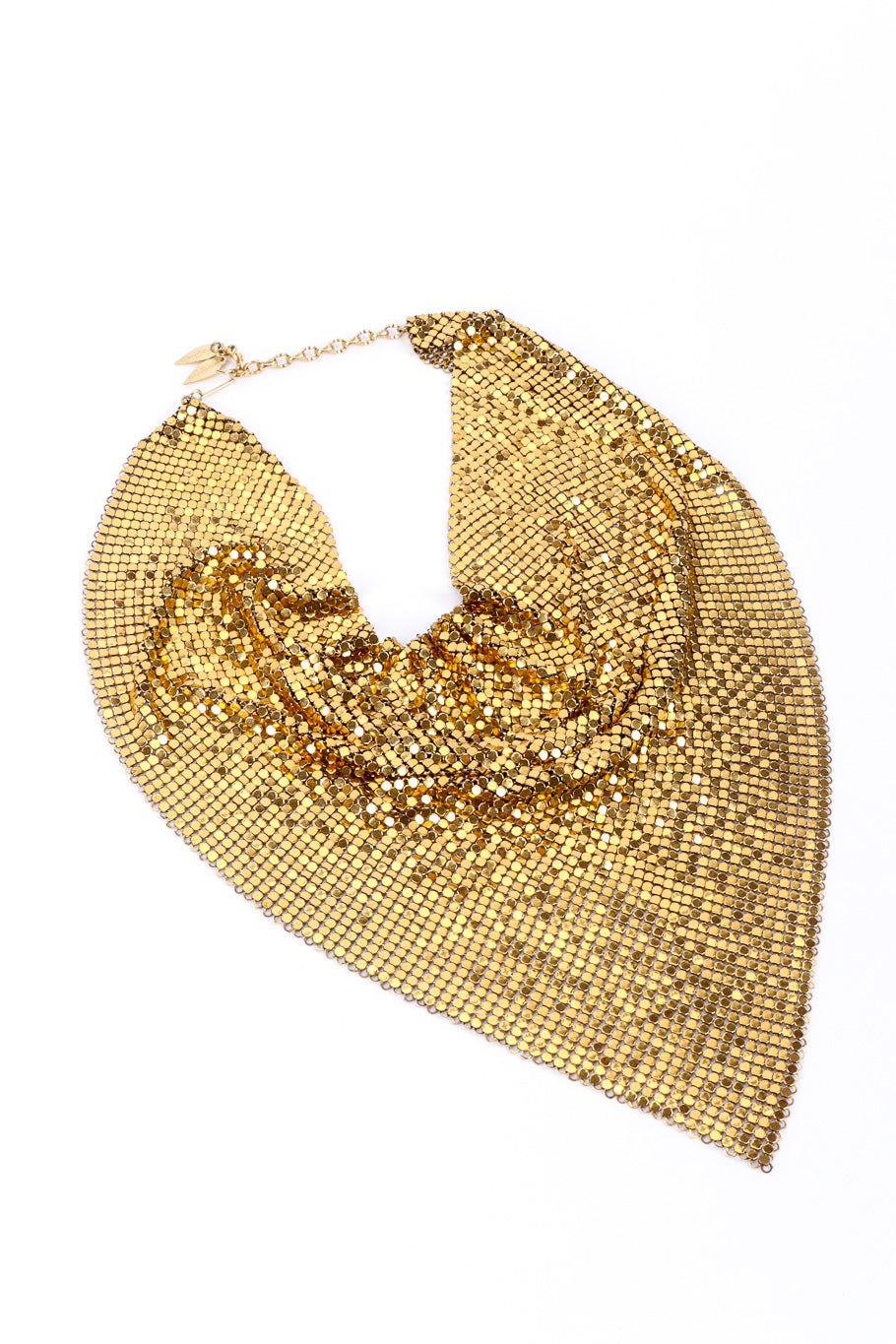 Vintage Whiting & Davis Chain Mesh Bib Necklace III front view @recessla