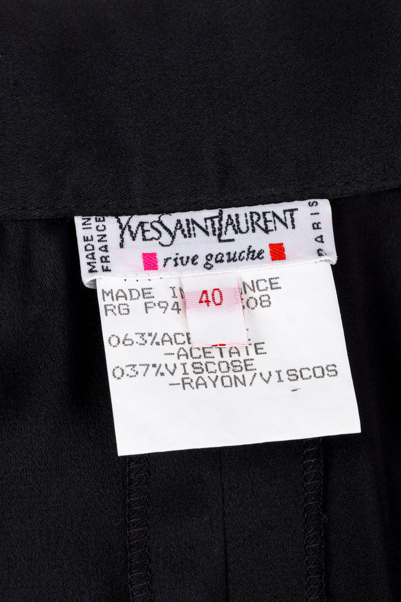 Vintage Yves Saint Laurent Wrap Midi Skirt signature label closeup @recessla