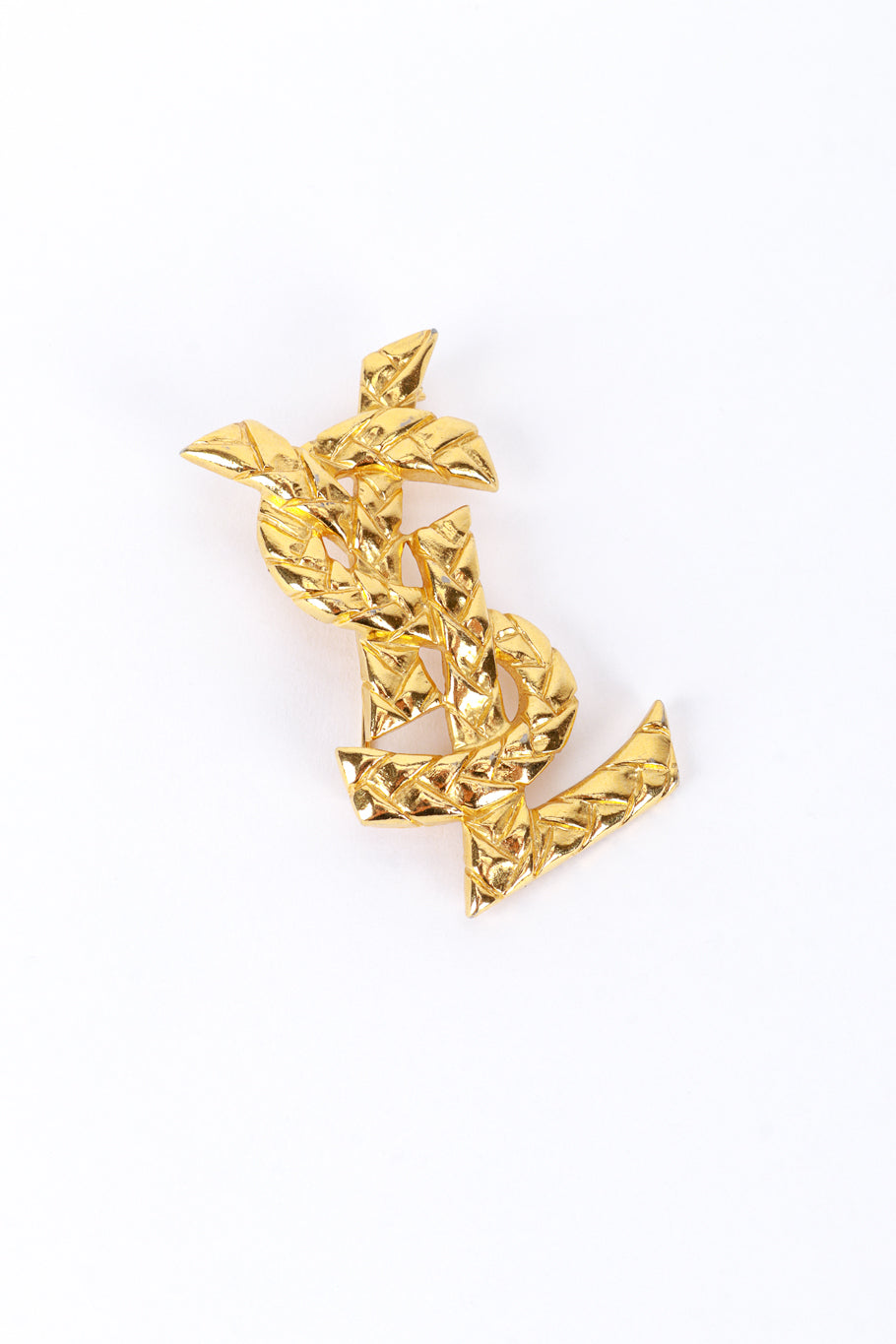 YSL Quilted Logo Brooch flat lay @RECESS LA