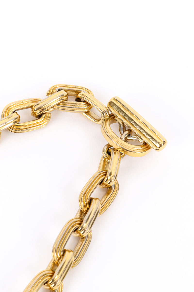 Vintage Yves Saint Laurent Cable Link Necklace toggle closure closeup @recess la