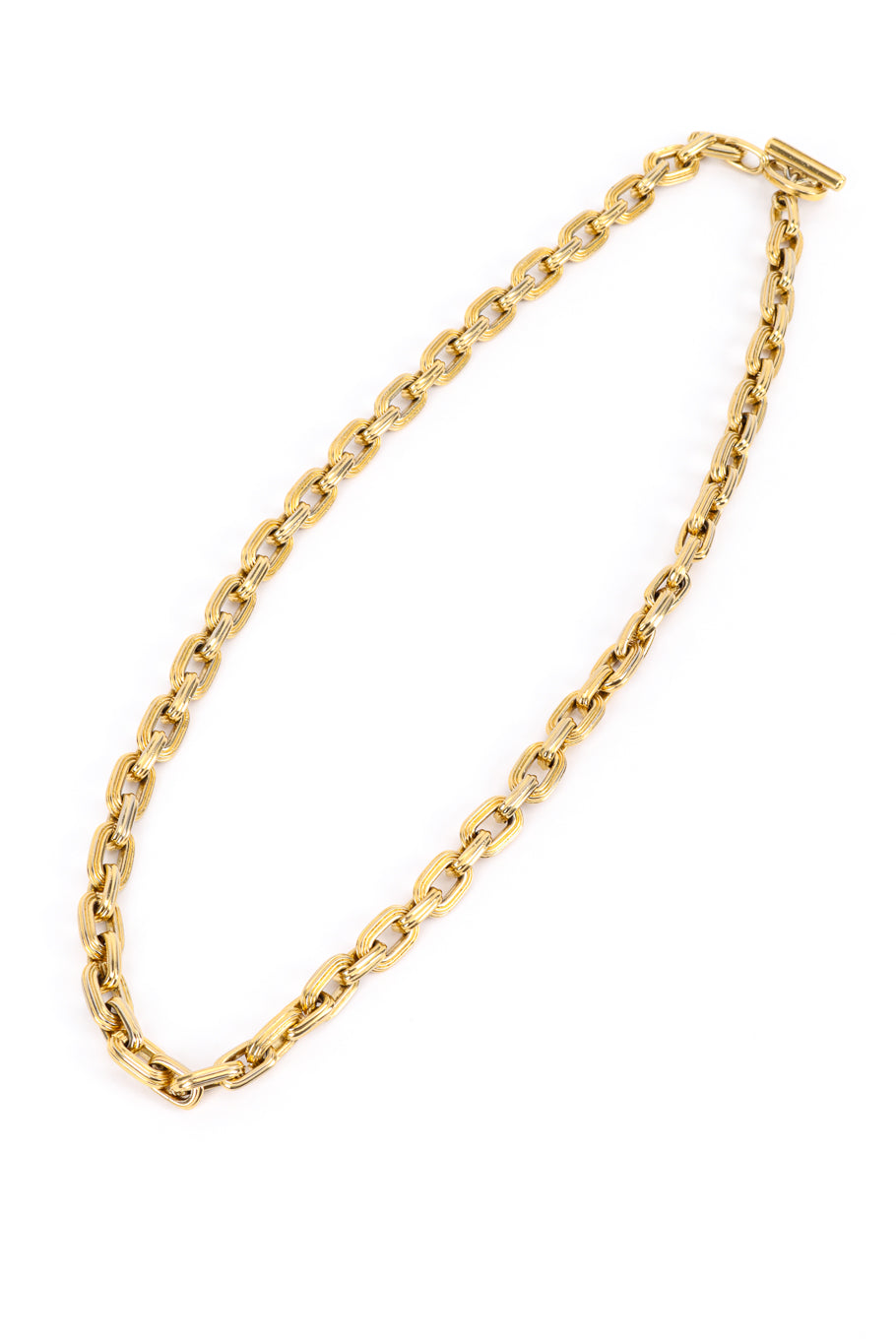 Vintage Yves Saint Laurent Cable Link Necklace front @recess la