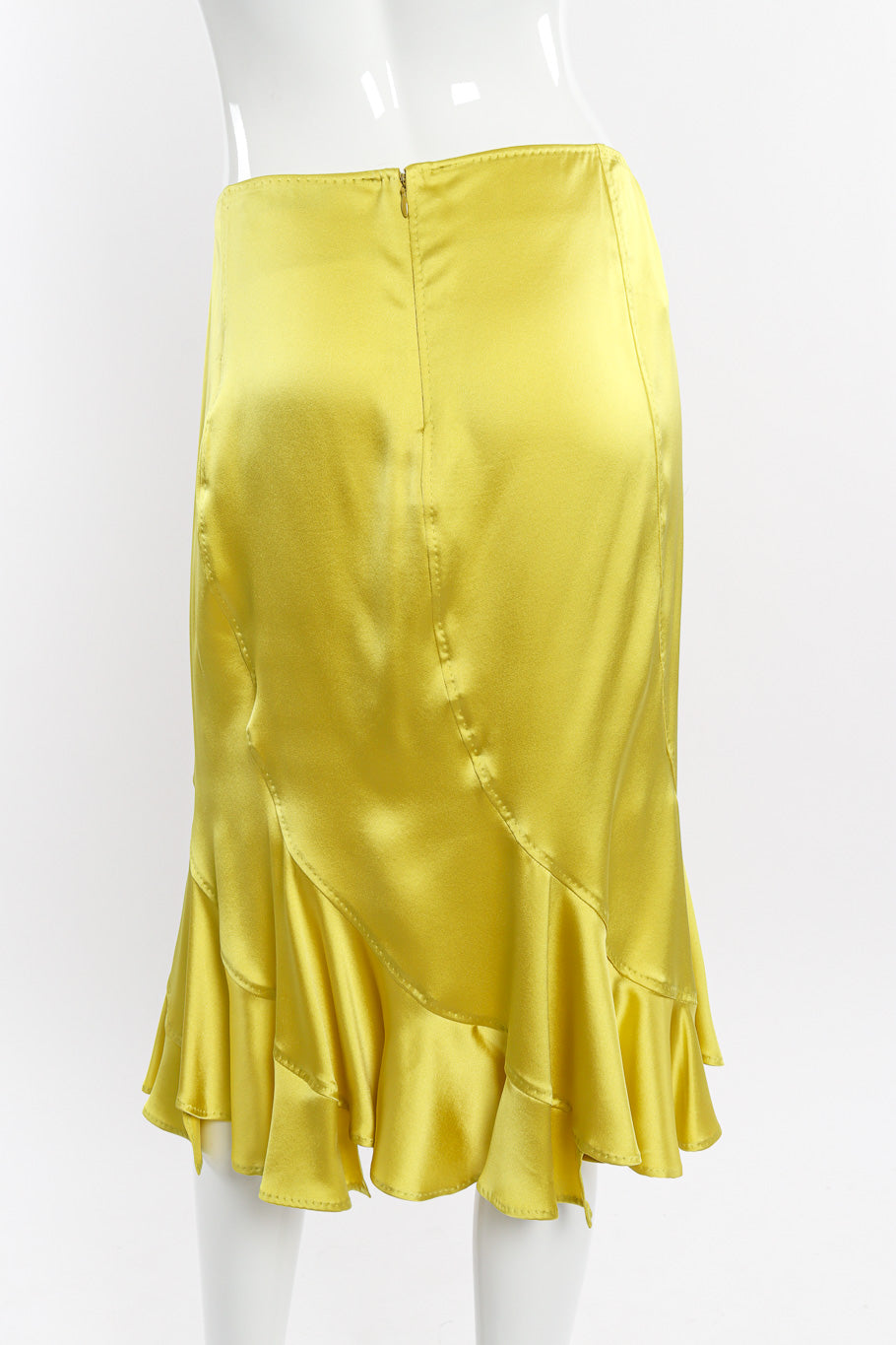 Ruffle hem skirt by Yves Saint Laurent on mannequin back @recessla