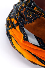 Velvet Paisley Turban Hat by Yves Saint Laurent ruching close @recessla