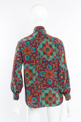 Vintage Yves Saint Laurent Medallion Silk Blouse back view on mannequin @Recessla