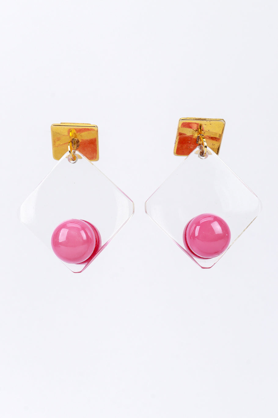 Yves Saint Laurent Geo Lucite Drop Earrings @RECESS LA