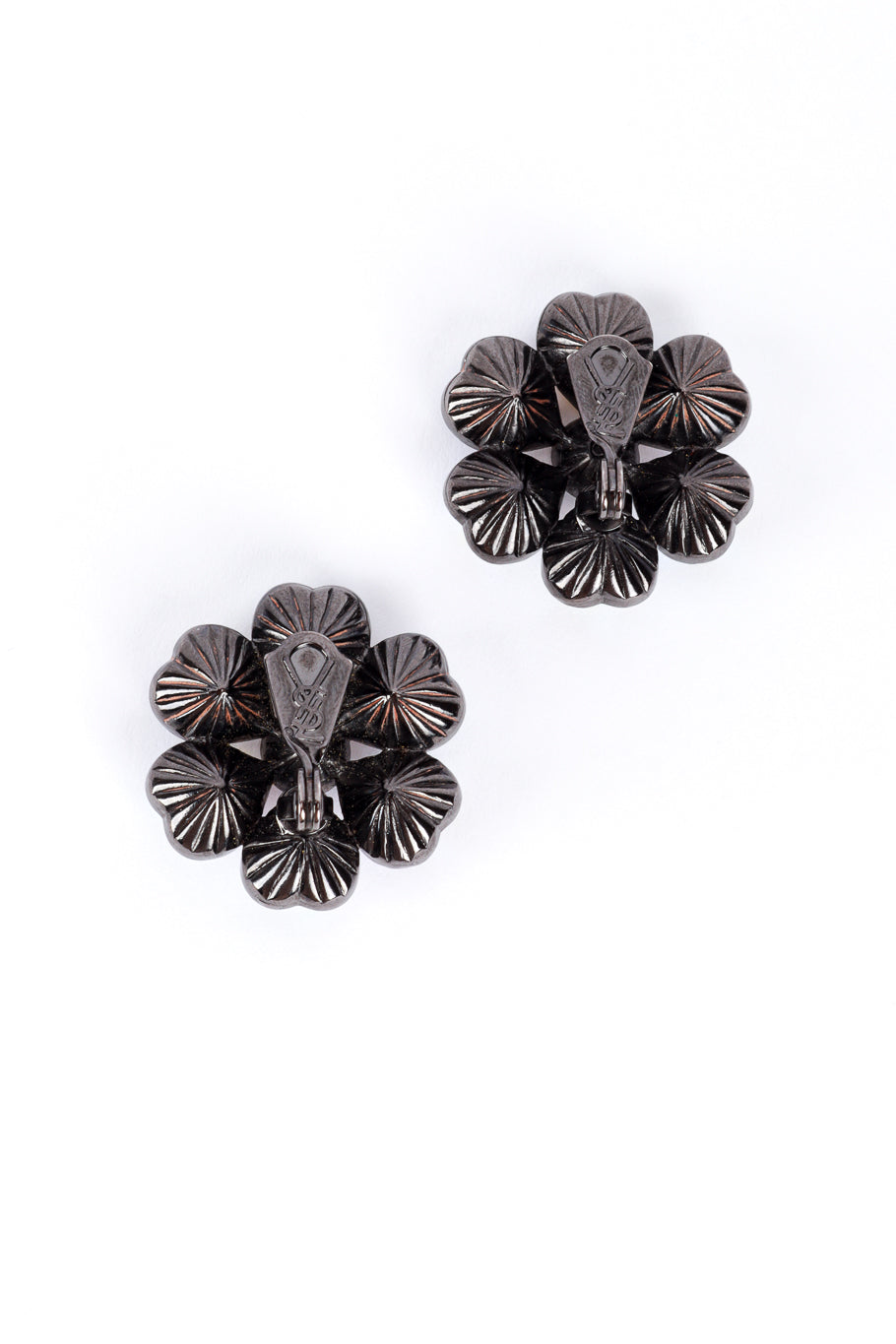 Yves Sint Laurent Aurora Borealis Crystal Flower Earrings logo @RECESS LA