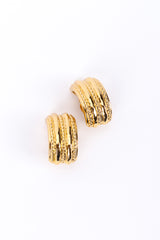 Vintage YSL Ribbed Demi Hoop Earrings front @recessla