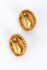 Vintage YSL Oval Cabochon Button Earrings back @recess la