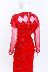 Zandra Rhodes Bead Sequin & Rhinestone Ruched Gown back mannequin @RECESS LA