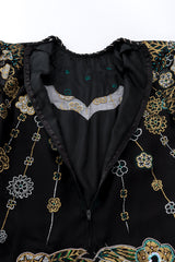 Zandra Rhodes Metallic Beaded Floral Silk Shift Dress open @RECESS LA