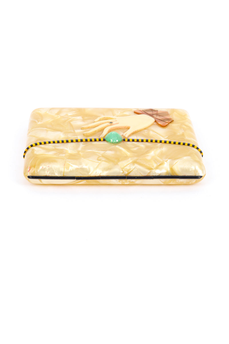 Vintage Pearlescent Celluloid Cigarette Case II top @recess la