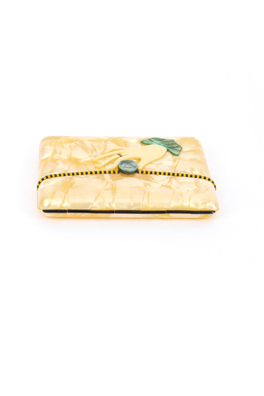 Vintage Pearlescent Celluloid Cigarette Case III top view @recess la