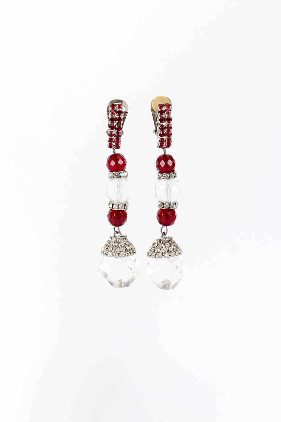 Vintage Rada Crystal Bead Drop Earrings front @recess la