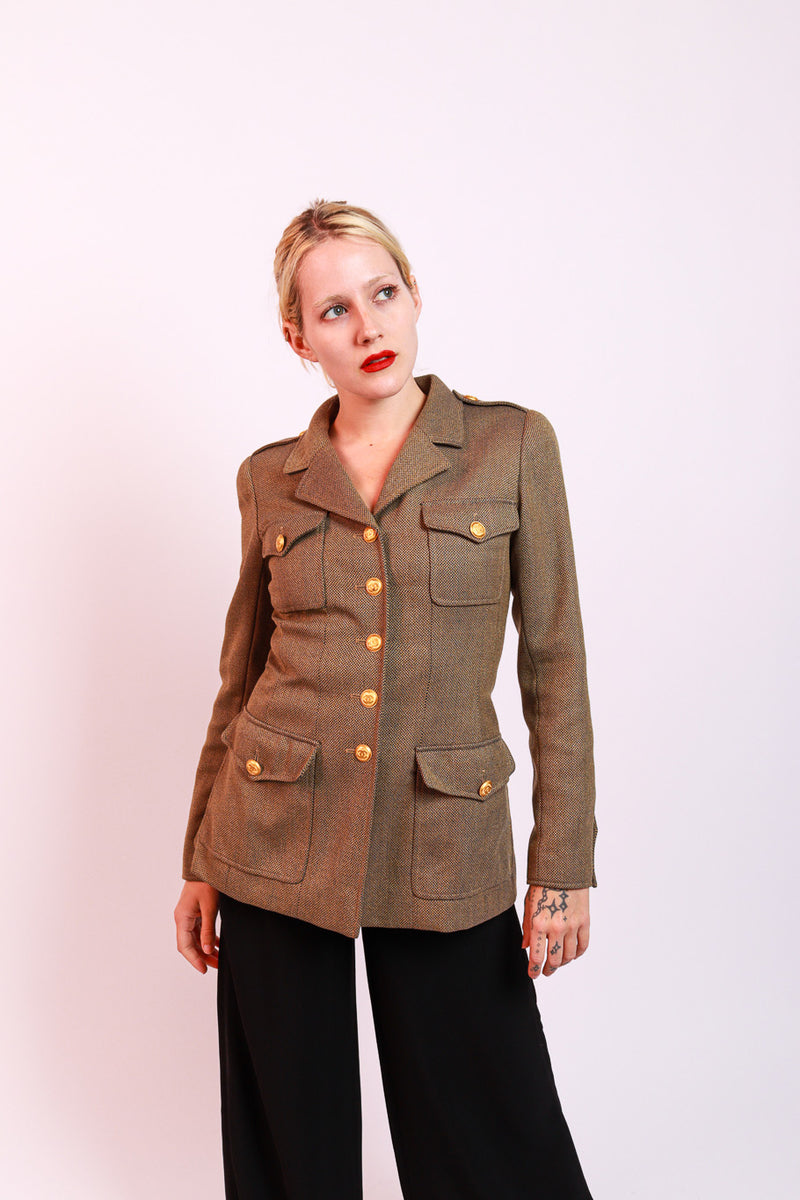 Chanel 1996 Military Blazer on model @RECESS LA