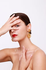 Col.Nov Co Gold Egg Drop Earrings model @RECESS LA