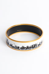 Vintage Hermés Horse Carriage Wide Enamel Bracelet front @ Recess LA