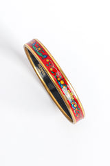 Vintage Hermés Peacock Fern Narrow Enamel Bracelet top print close @ Recess LA