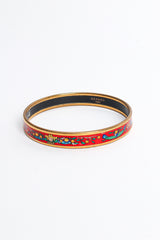 Vintage Hermés Peacock Fern Narrow Enamel Bracelet front @ Recess LA