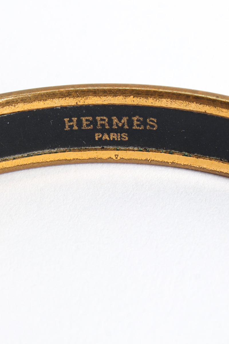 Vintage Hermés Peacock Fern Narrow Enamel Bracelet signed/scratches @ Recess LA