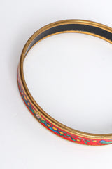 Vintage Hermés Peacock Fern Narrow Enamel Bracelet trim scratches/discoloration  @ Recess LA