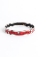 Vintage Hermés Pisces Sign Calender Narrow Enamel Bracelet front @ Recess LA