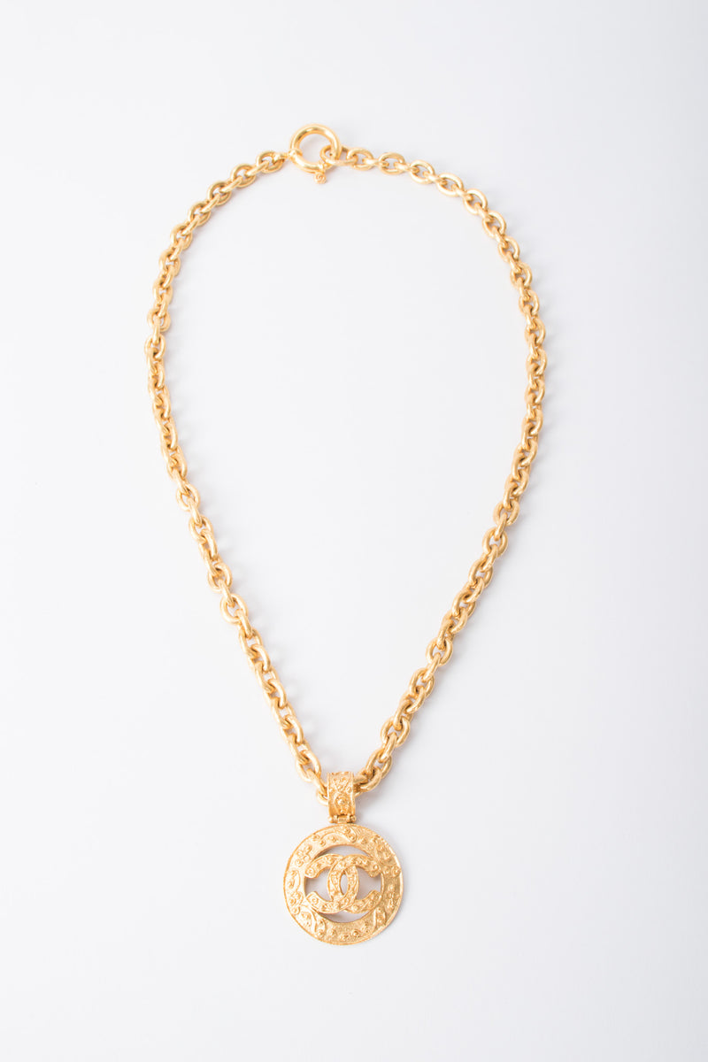 Chanel CC Logo Pendant Chain Necklace