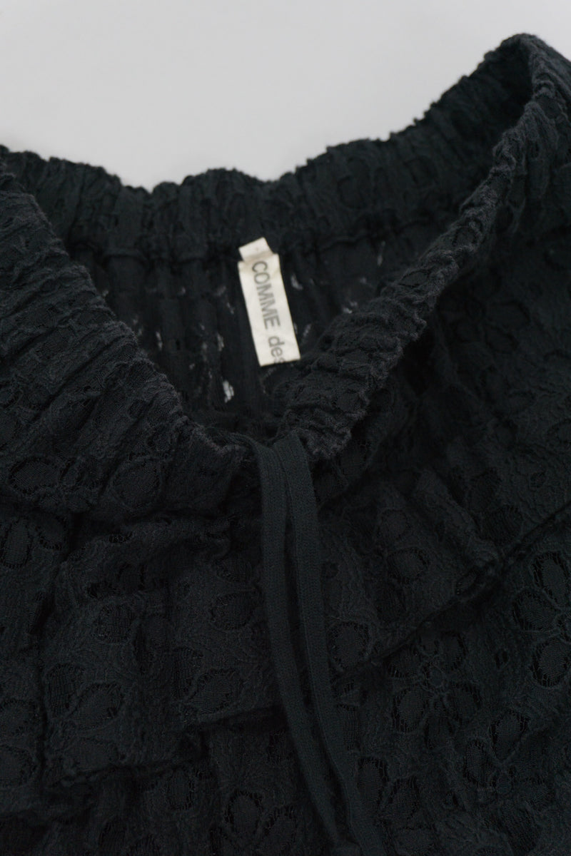 Comme des Garçons Deconstructed Tiered Lace Ruffle Skirt