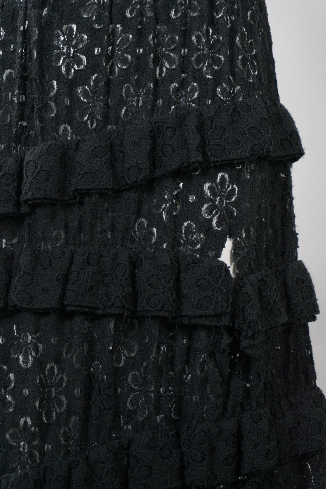 Comme des Garçons Deconstructed Tiered Lace Ruffle Skirt