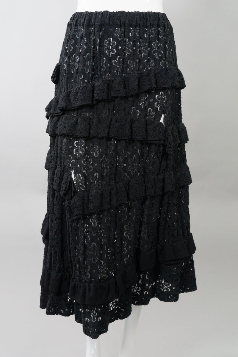 Comme des Garçons Deconstructed Tiered Lace Ruffle Skirt