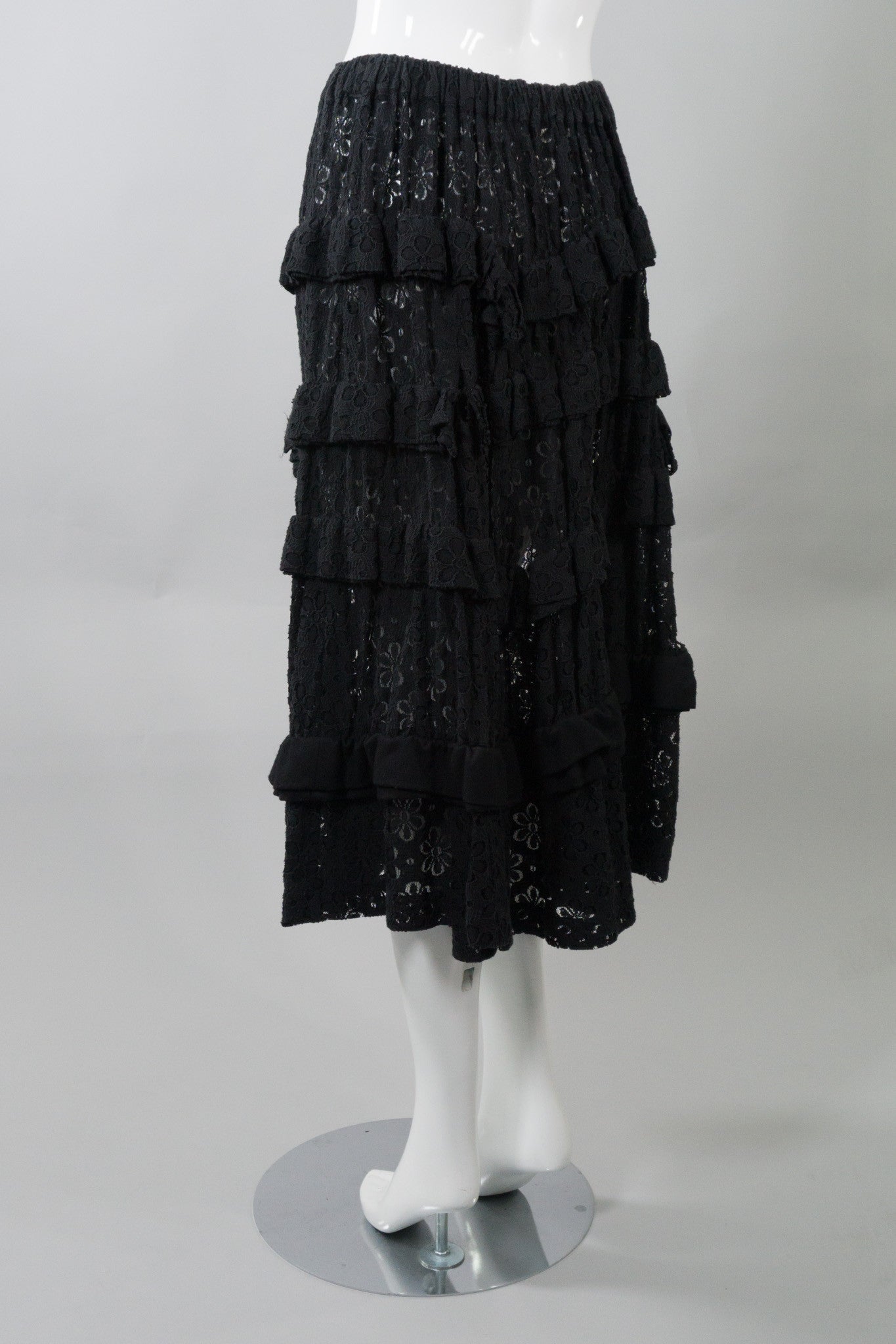 Comme des Garçons Deconstructed Tiered Lace Ruffle Skirt