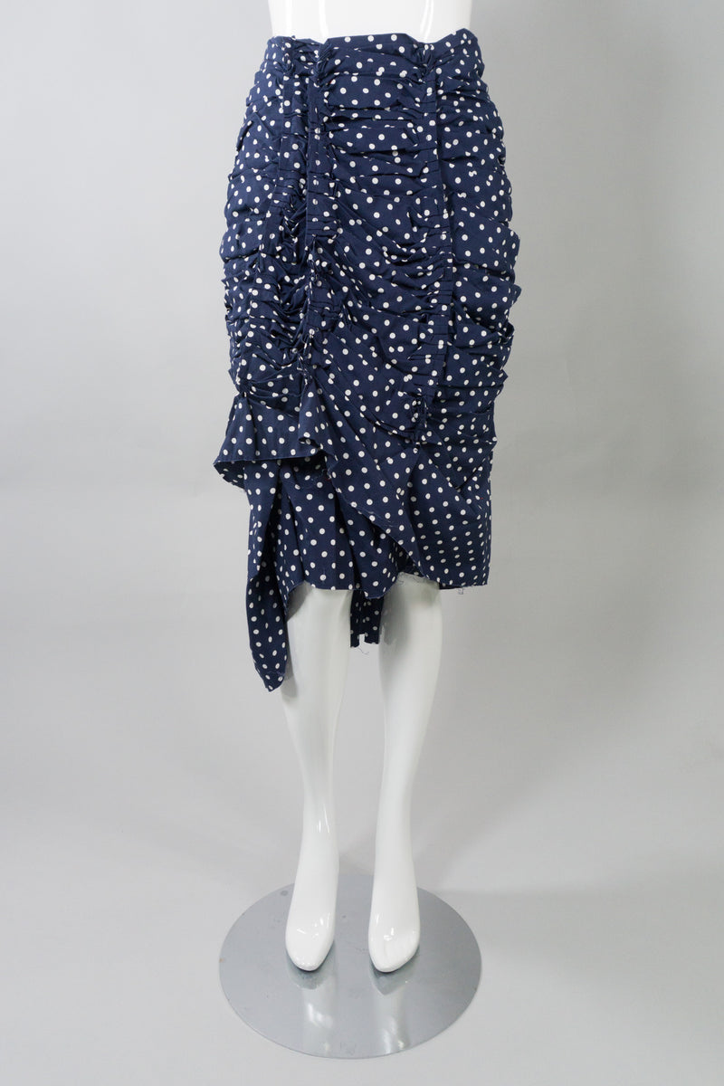 Comme des Garçons Ruched Pleat Asymmetrical Dot Skirt