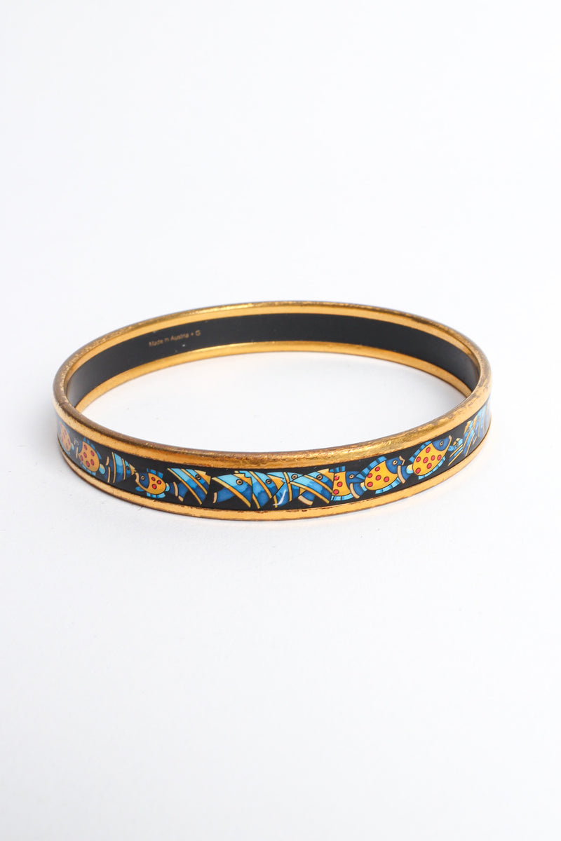 Vintage Hermés Tropical Fish Narrow Enamel Bracelet front @ Recess LA