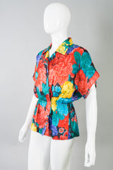 Oscar de la Renta Vintage Silk Floral Print Top & Set