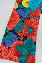 Oscar de la Renta Vintage Floral Silk Print Pant