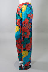 Oscar de la Renta Vintage Floral Silk Print Pant