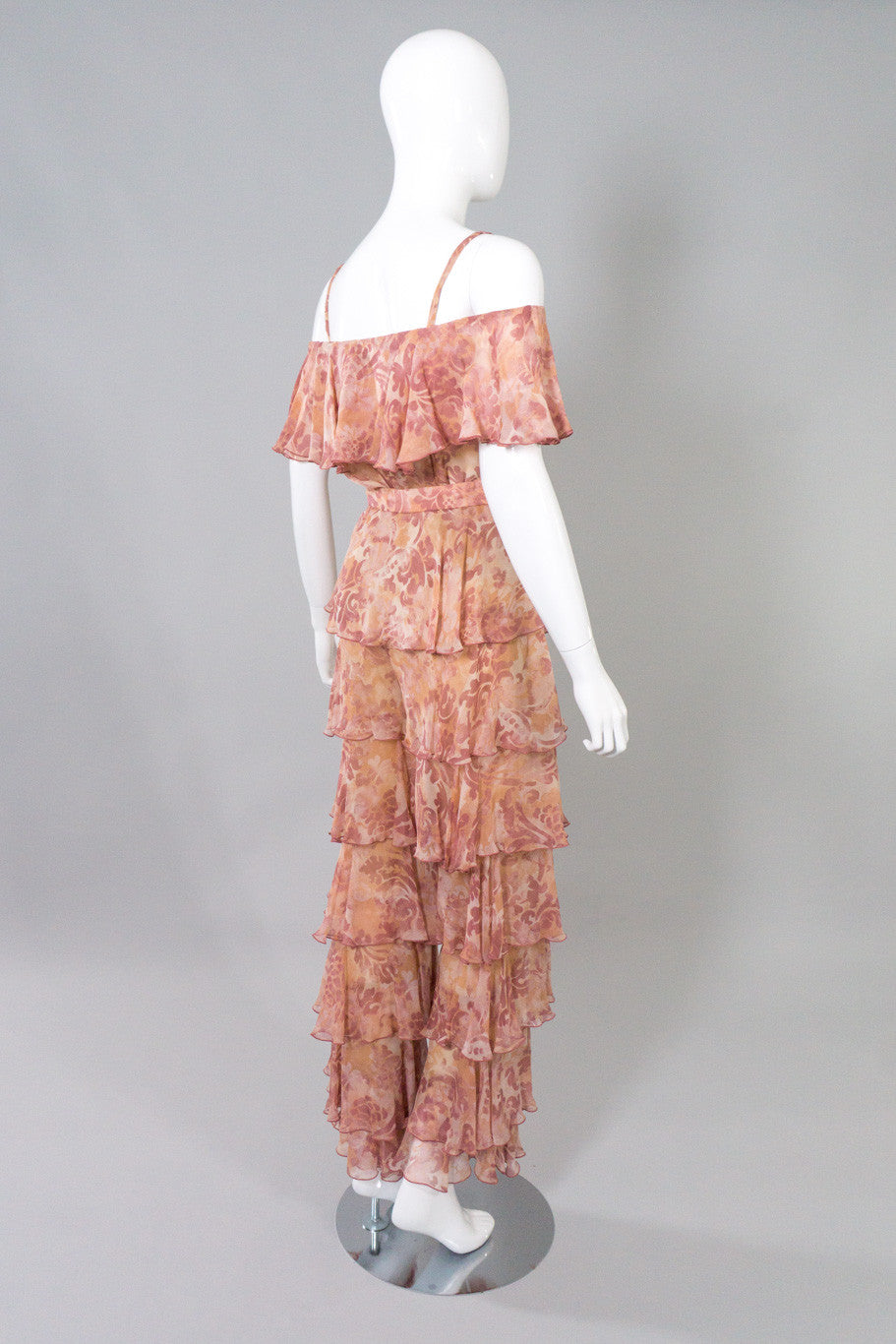 Valentino Night Vintage Silk Ruffle Top & Pant Set