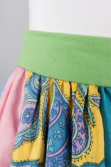 Vintage Silk Floral Patchwork Coulottes Skort Shorts