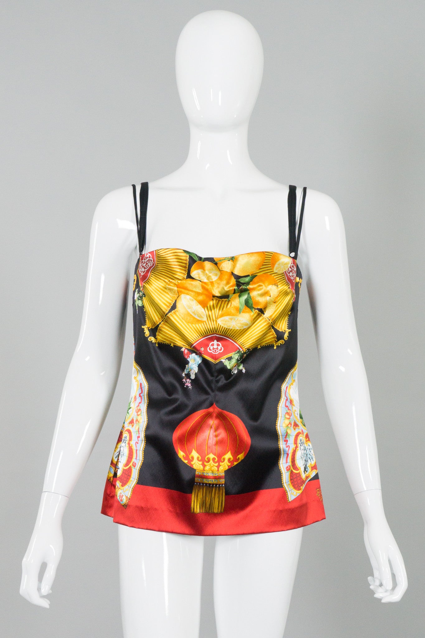 Dolce & Gabbana Chinoiserie Silk Bra Camisole Top